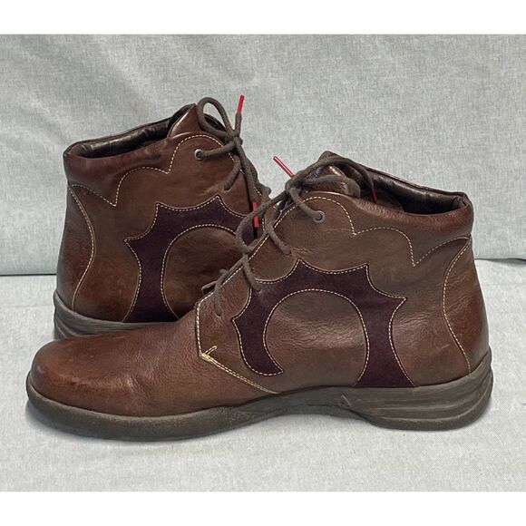 Think! Brown Leather Lace Up Ankle Boots Men\'s EU 42 US 8.5 9 Comfort main image 12